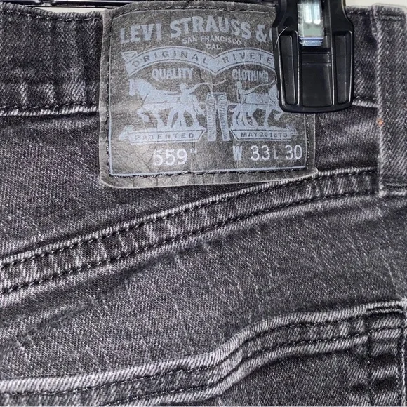 Levis 559 Black Straight Leg Jeans 33” - Picture 3 of 3